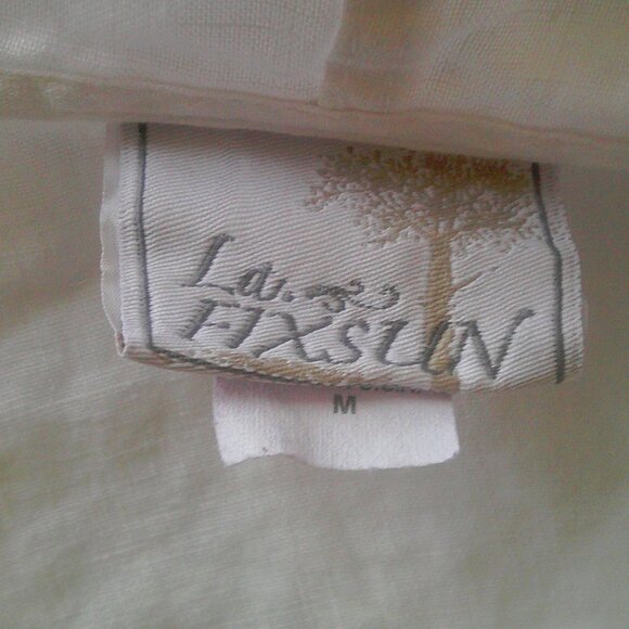 La. Fixsun White 100% linen Open Hoodie Oversized Jacket M - Picture 7 of 8